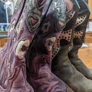 Two pairs of cowgirl boots for $60